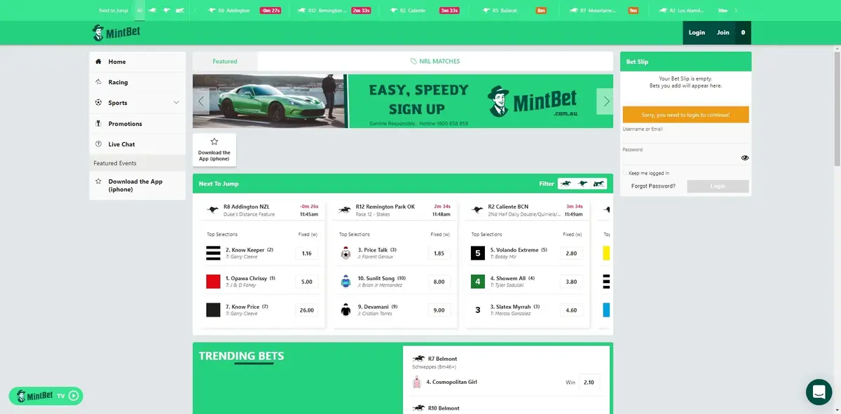 MintBet screenshot